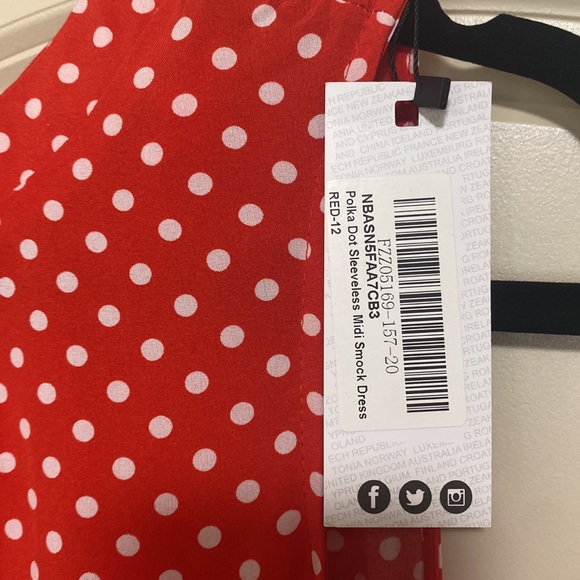 NWT Red Polka dots Midi Dress - Picture 4 of 4